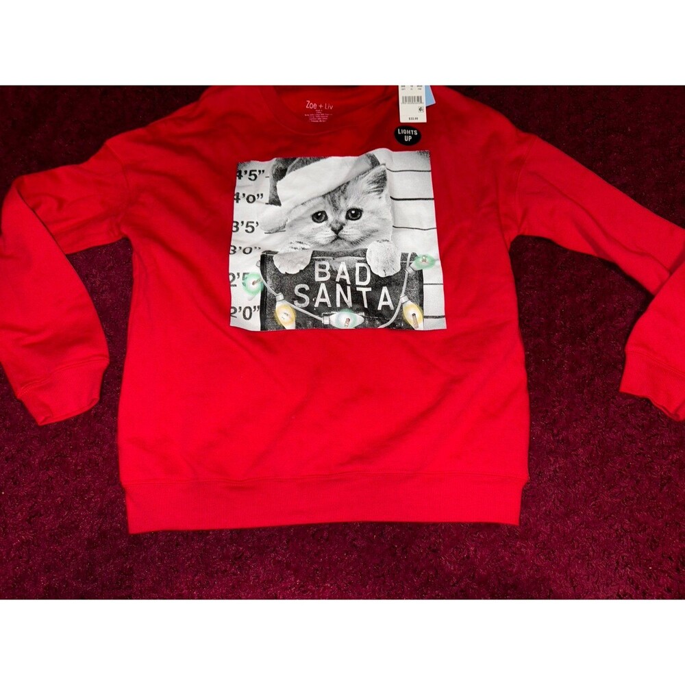 Red sweater sweatshirt Christmas cat